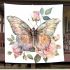 Beautiful butterfly with pink roses blanket