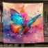 Beautiful colorful butterfly with wings made of feathers blanket