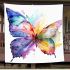 Beautiful colorful watercolor illustration of an abstract butterfly blanket