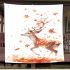 Beautiful deer autumn leaves flying blanket