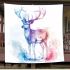 Beautiful deer in the style of watercolor blanket