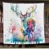 Beautiful deer watercolor splashes blanket