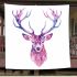 Beautiful male deer with antlers depicted blanket