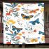 Beautiful spring pattern with butterflies and flowers blanket