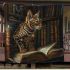 Bengal cat in literary inspired scenes blanket