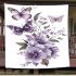 Butterflies and purple flowers blanket