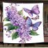 Butterflies and purple flowers blanket