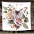 Butterfly with pink roses blanket