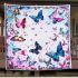 Colorful butterflies with pink and blue wings blanket