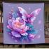 Colorful butterfly and flowers blanket