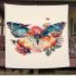 Colorful butterfly with flowers on its wings blanket