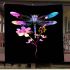 Colorful dragonfly with flowers blanket