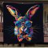 Colorful easter bunny wearing sunglasses blanket