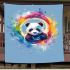 Colorful rainbow splash of color cute baby panda blanket