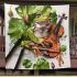 Cool frog with music notes and violin and lotus flower blanket