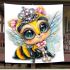 Cute baby bee wearing a crown blanket