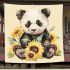 Cute baby panda with sunflowers blanket