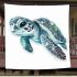 Cute baby turtle in the ocean blanket