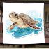 Cute baby turtle in the ocean blanket