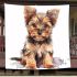 Cute baby yorkshire terrier portrait clipart blanket