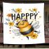 Cute bumblebee with flowers on its wings blanket