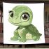 Cute cartoon baby sea turtle blanket