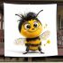 Cute cartoon bee character blanket