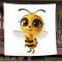 Cute cartoon bee character blanket