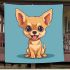 Cute cartoon illustration of a chihuahua dog blanket