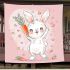 Cute cartoon rabbit with pink ears blanket