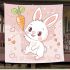 Cute cartoon rabbit with pink ears blanket