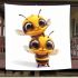 Cute cartoon style bee character blanket