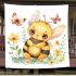 Cute cartoon watercolor baby bee blanket