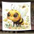 Cute cartoon watercolor baby bee blanket