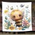 Cute cartoon watercolor baby bee blanket