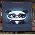 Cute chibi panda wearing glasses blanket