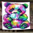 Cute colorful whimsical clipart panda holding bubble blanket