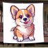 Cute corgi puppy in the style of vector cartoon blanket