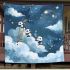Cute drawing of pandas floating in the sky blanket