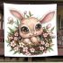 Cute easter bunny with big eyes blanket