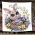 Cute easter bunny with big eyes blanket