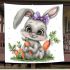 Cute kawaii gray bunny with big eyes blanket