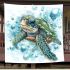 Cute kawaii turtle surrounded by bubbles blanket