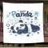 Cute panda in a cartoon style blanket