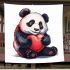 Cute panda making a heart with hands blanket
