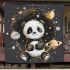 Cute pandas in space stars and planets blanket