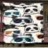 Cute pandas wearing colorful glasses blanket