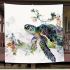 Cute turtle in the watercolor style blanket