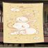 Cute white rabbit in the style of japanese animation blanket