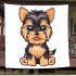 Cute yorkshire terrier dog cartoon blanket